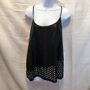 Boundary womans large tank top black faux leather